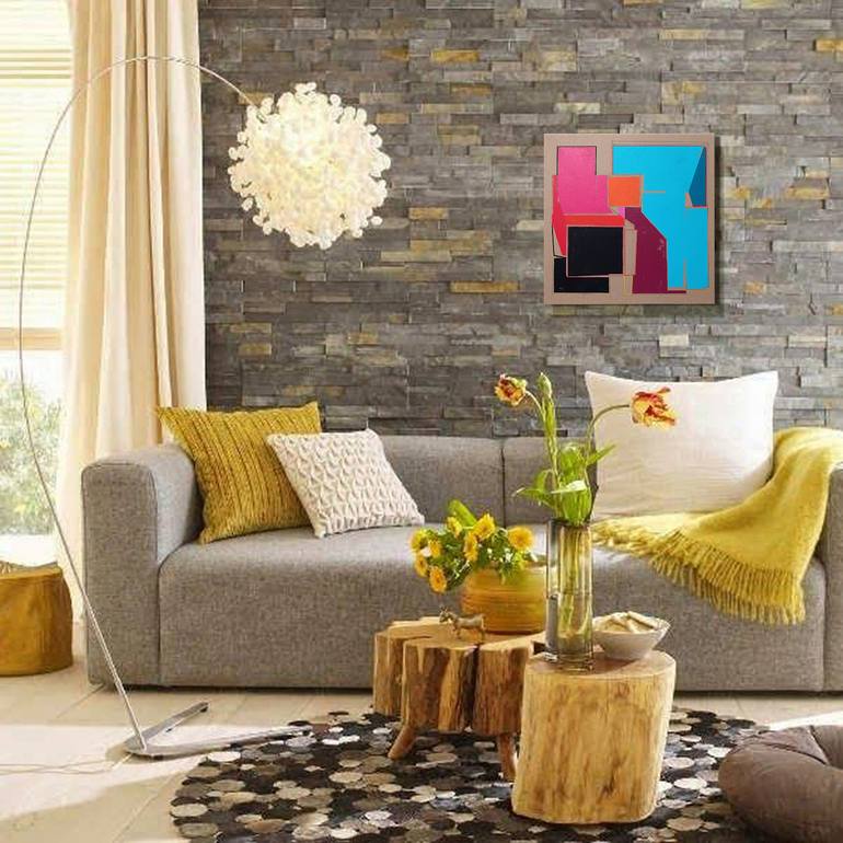 Original Abstract Geometric Painting by Luis Medina
