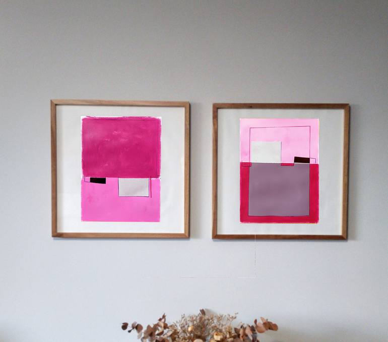 Original Abstract Geometric Painting by Luis Medina