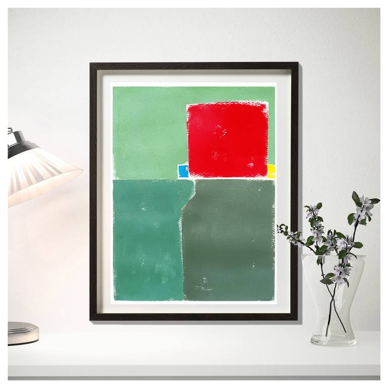 Original Abstract Geometric Painting by Luis Medina