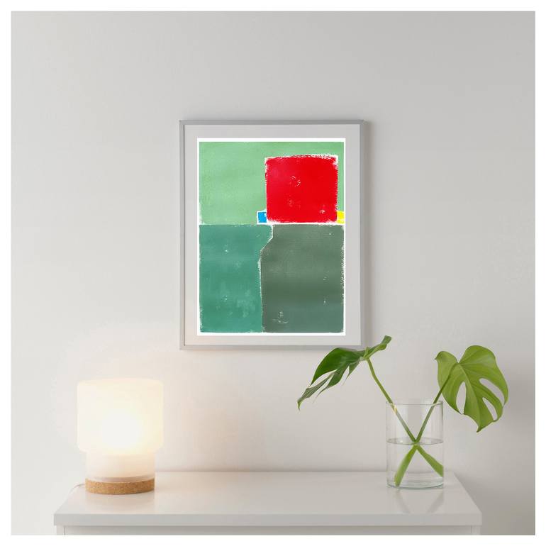 Original Abstract Geometric Painting by Luis Medina