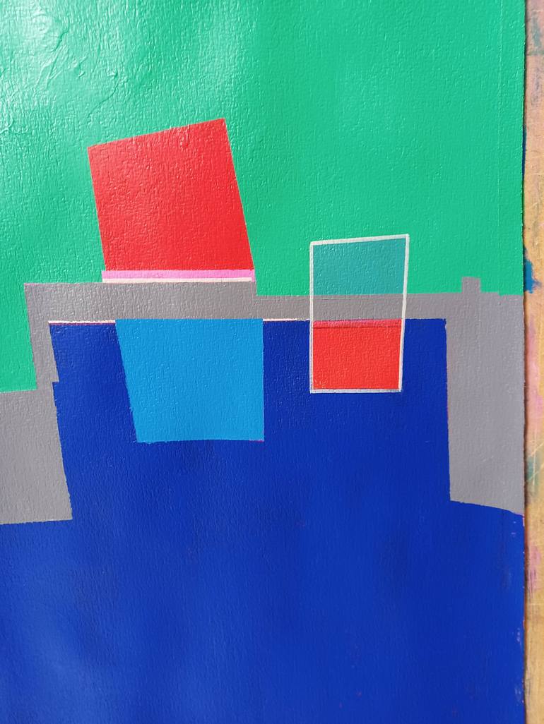 Original Abstract Geometric Painting by Luis Medina