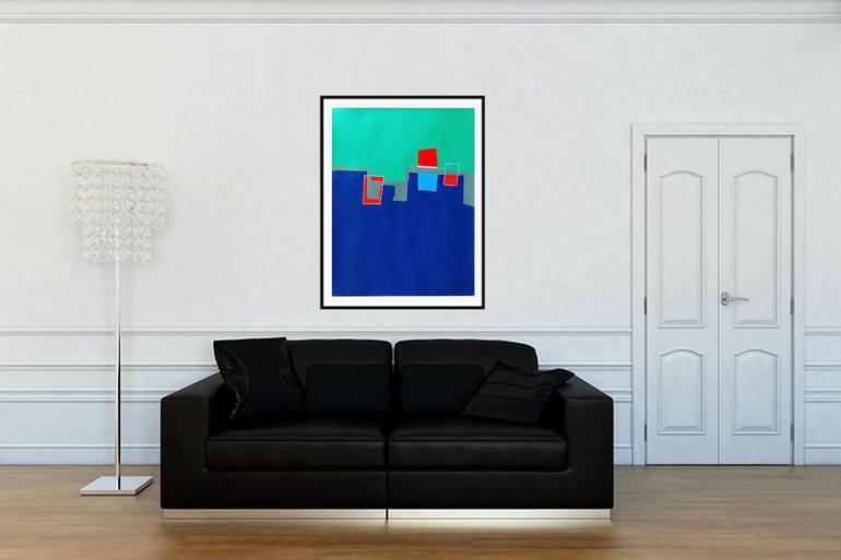 Original Abstract Geometric Painting by Luis Medina