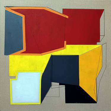 Original Abstract Geometric Painting by Luis Medina