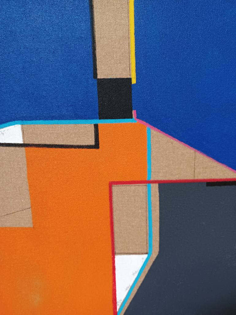 Original Abstract Geometric Painting by Luis Medina