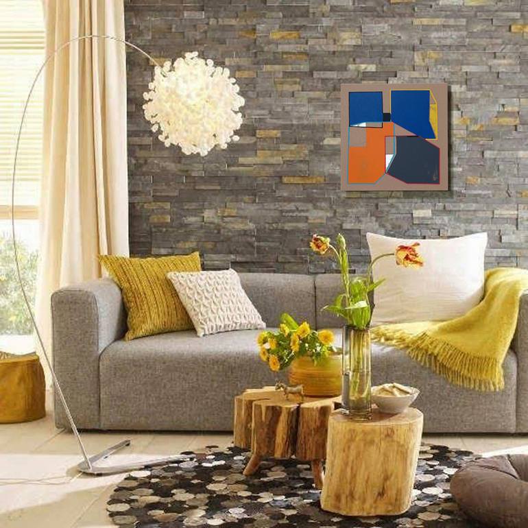Original Abstract Geometric Painting by Luis Medina
