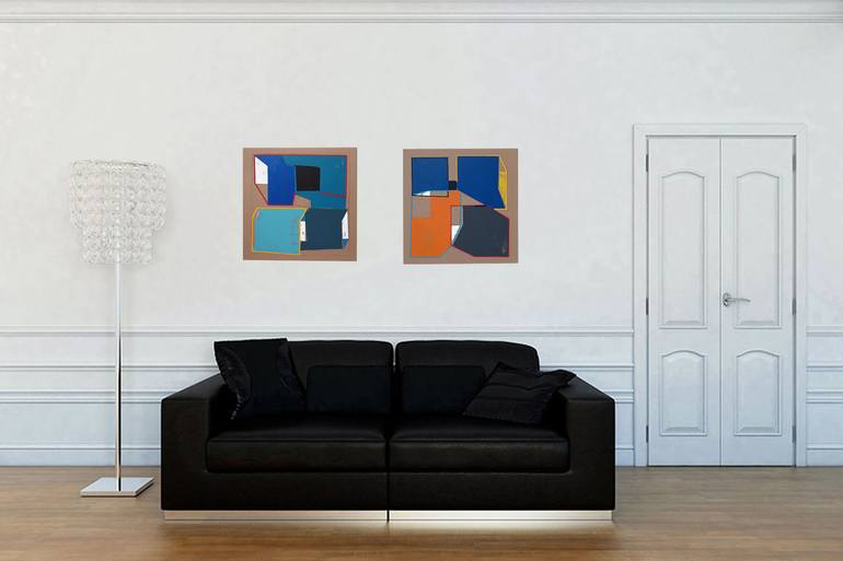 Original Abstract Geometric Painting by Luis Medina