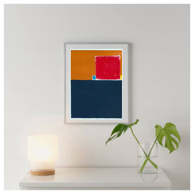 Original Abstract Geometric Painting by Luis Medina