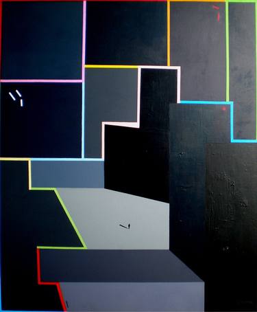 Original Abstract Architecture Paintings by Luis Medina