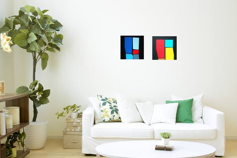 Original Abstract Geometric Painting by Luis Medina