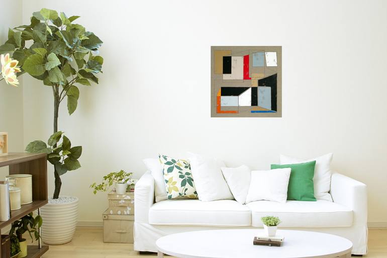 Original Abstract Geometric Painting by Luis Medina