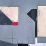 A serie of Spaces, geometry mixed with minimal forms in acrylic on paper. Unframed