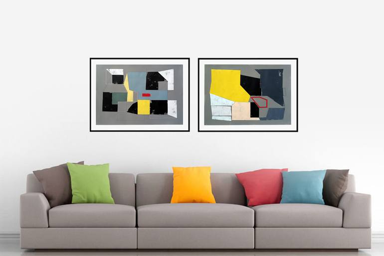 Original Abstract Geometric Painting by Luis Medina