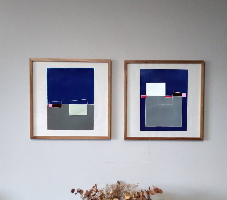 Original Abstract Geometric Painting by Luis Medina