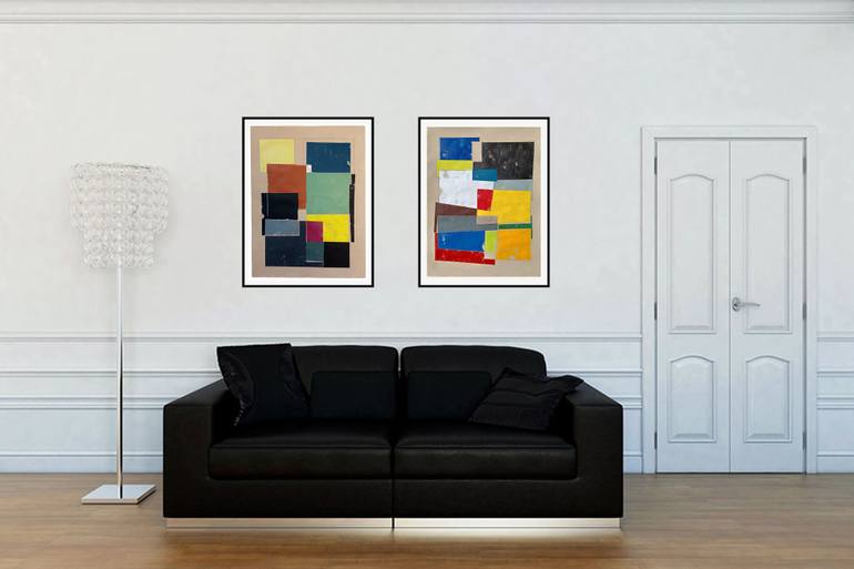 Original Abstract Geometric Painting by Luis Medina
