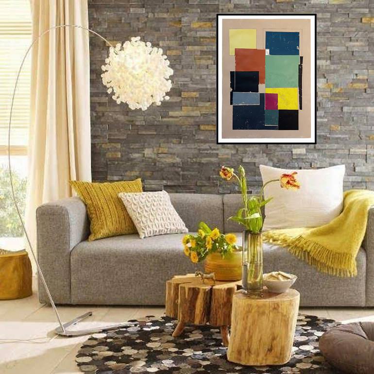 Original Abstract Geometric Painting by Luis Medina