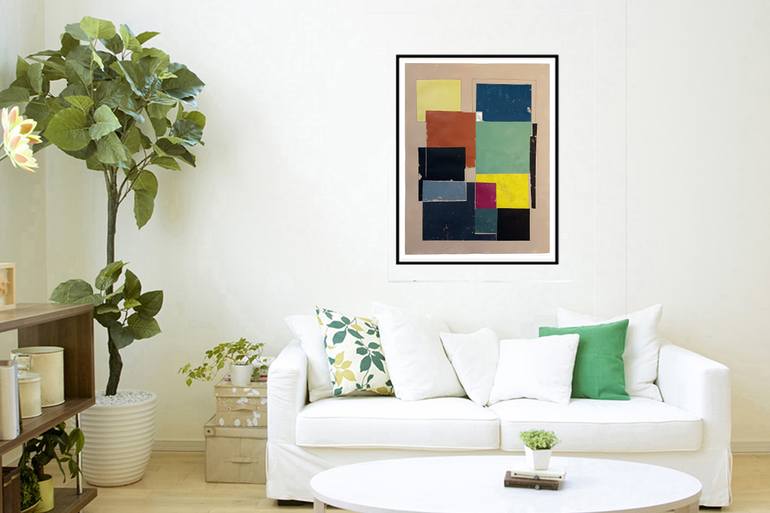 Original Abstract Geometric Painting by Luis Medina