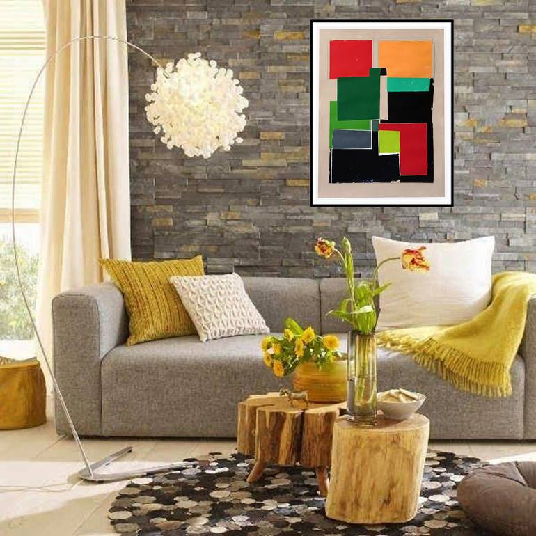 Original Abstract Geometric Painting by Luis Medina