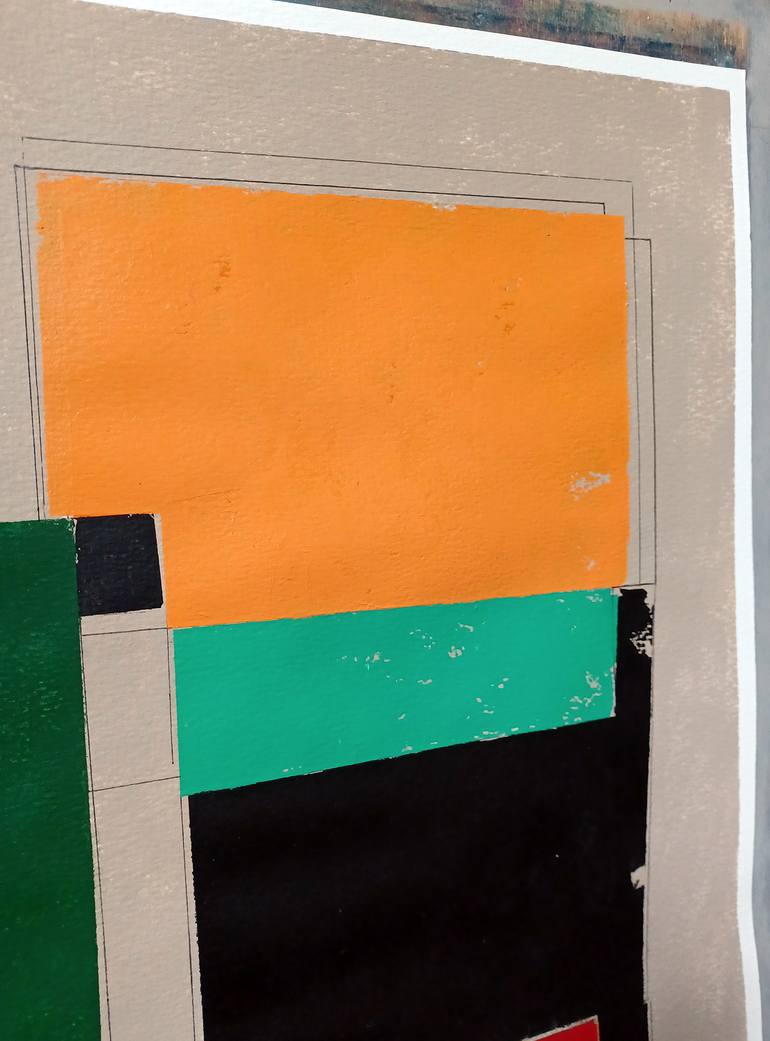 Original Abstract Geometric Painting by Luis Medina