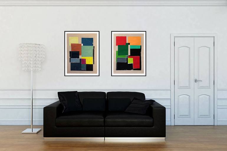 Original Abstract Geometric Painting by Luis Medina