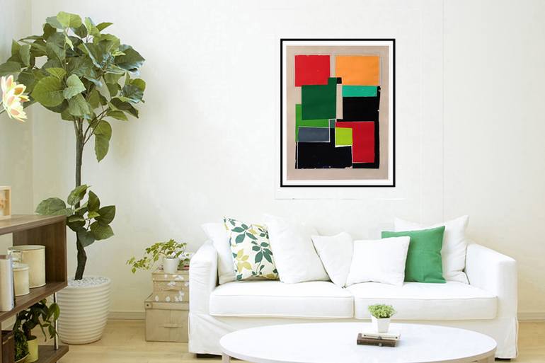 Original Abstract Geometric Painting by Luis Medina