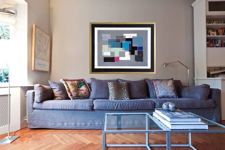 Original Abstract Geometric Painting by Luis Medina