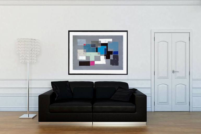 Original Abstract Geometric Painting by Luis Medina