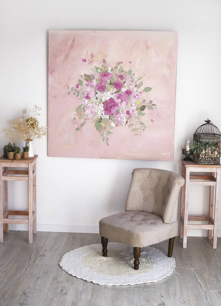 Original Impressionism Floral Painting by Timea Timi