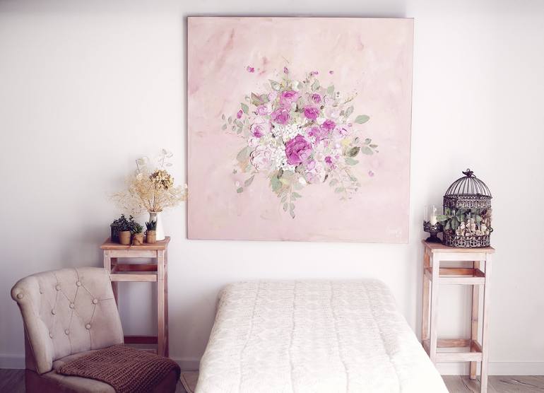 Original Impressionism Floral Painting by Timea Timi