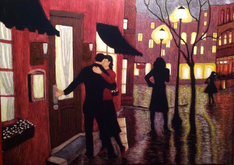 Original Abstract Painting by Martin Ashkhatoev | Figurative Art on Other | Ladies of the night