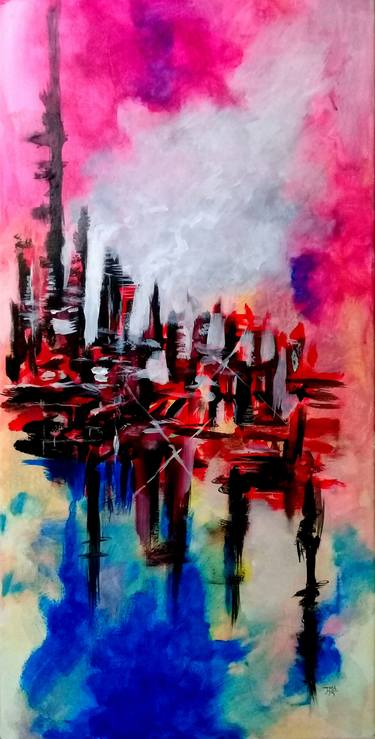 Original Abstract Painting by JMA Sudden Illustration