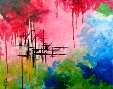 Original Abstract Painting by JMA Sudden Illustration