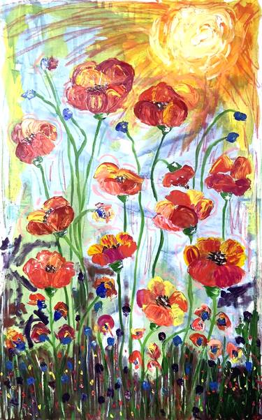 Original Abstract Expressionism Floral Paintings by Antomio Cchirca
