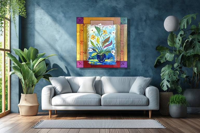 Original Abstract Floral Painting by Antomio Cchirca