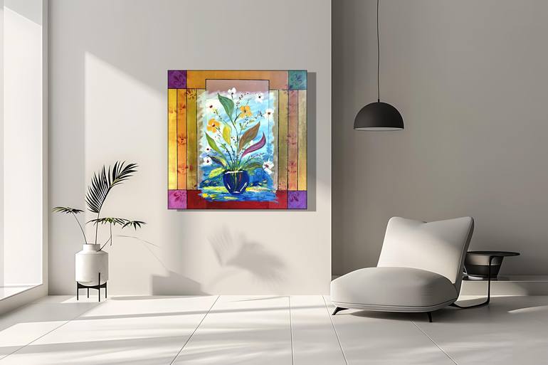 Original Abstract Floral Painting by Antomio Cchirca