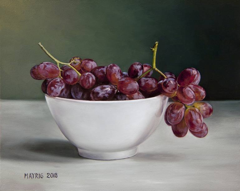 Red grapes Painting by MAYRIG Simonjan | Saatchi Art