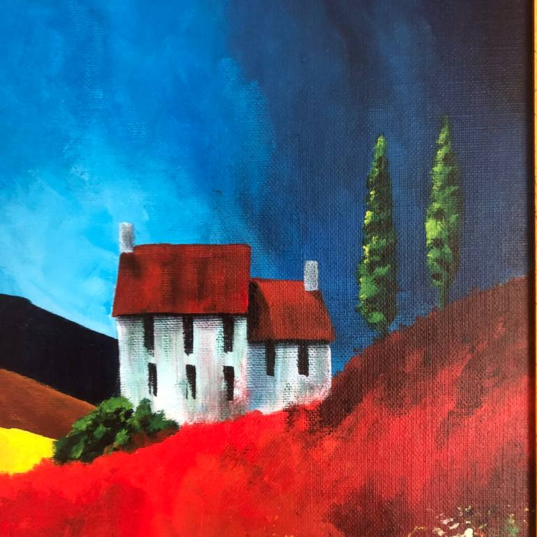 Original Folk Landscape Painting by Dave Aye