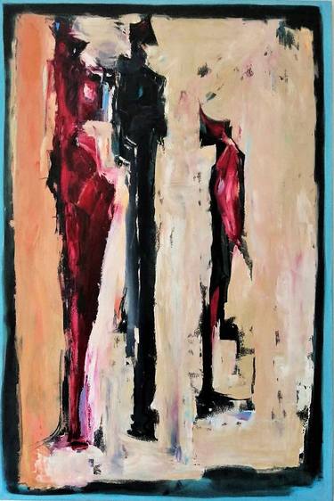 Original Expressionism People Painting by Jennifer Mills