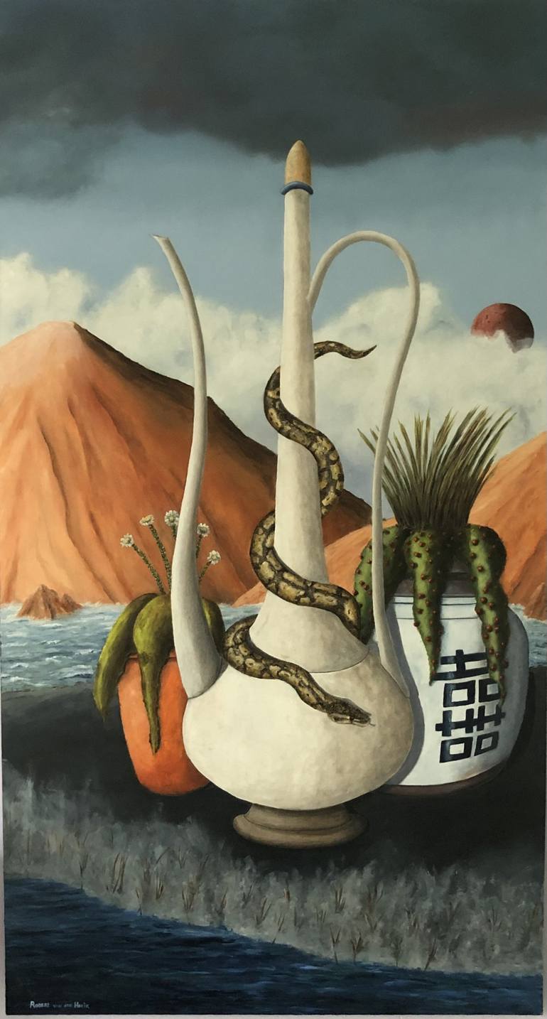 Original Surrealism Science Painting by Robert van den Herik