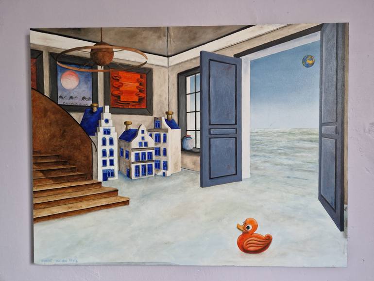 Original Surrealism Seascape Painting by Robert Van Den Herik