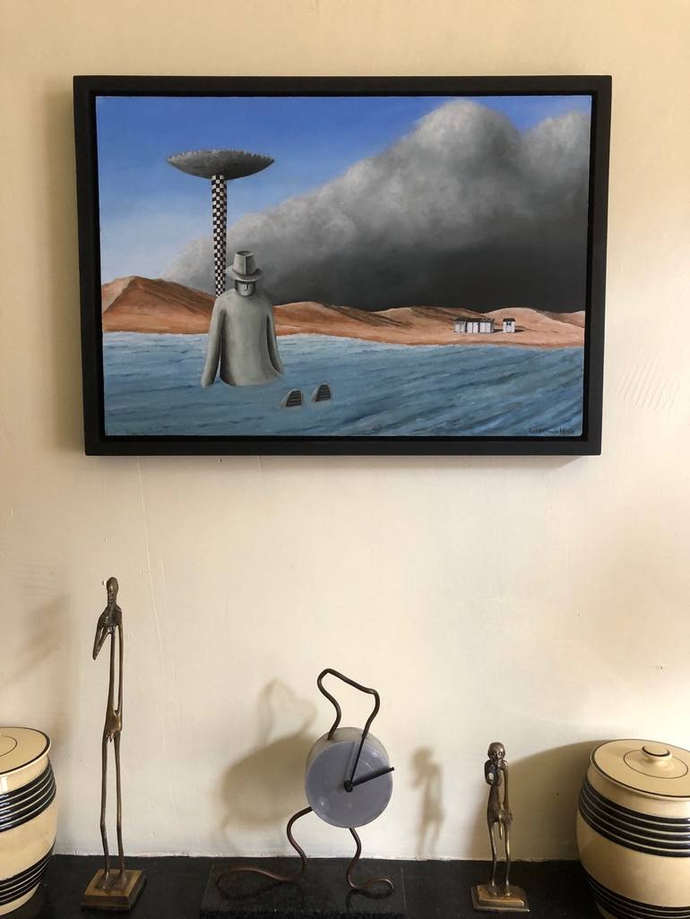 Original Surrealism Beach Painting by Robert van den Herik