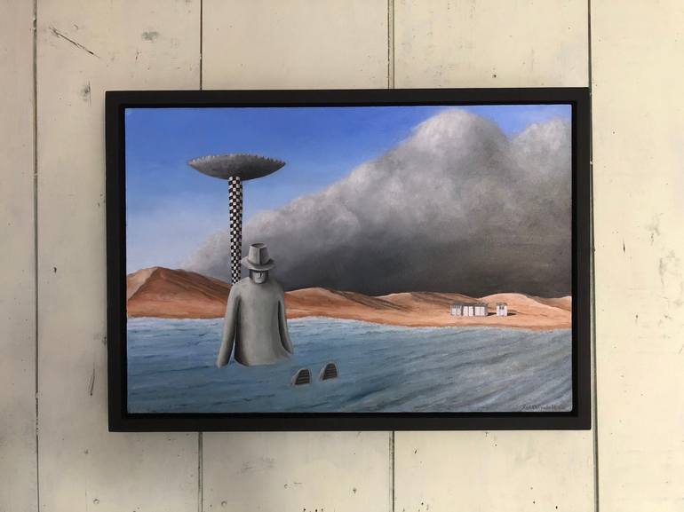 Original Surrealism Beach Painting by Robert van den Herik