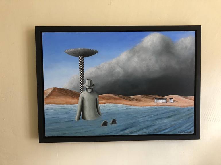 Original Surrealism Beach Painting by Robert van den Herik