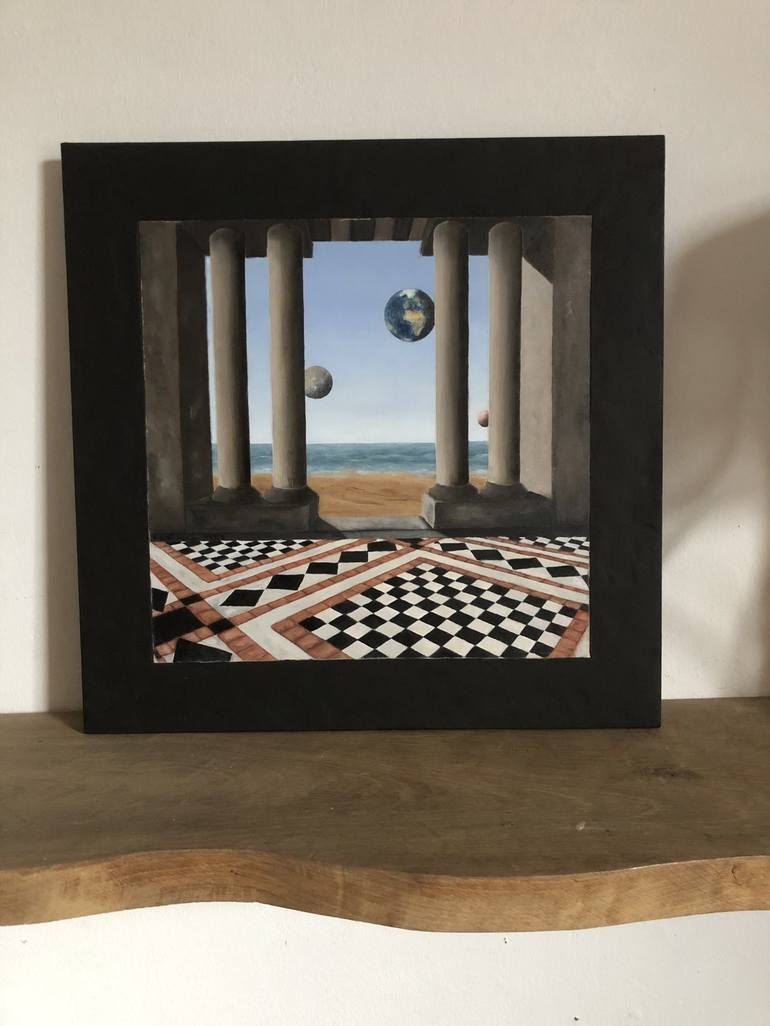 Original Surrealism Beach Painting by Robert van den Herik