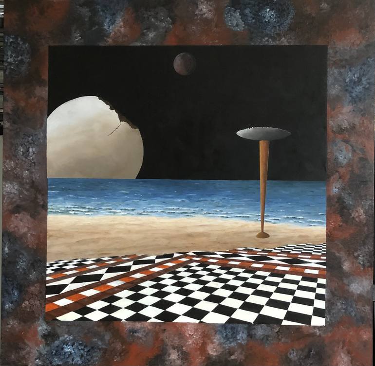 Original Surrealism Outer Space Painting by Robert van den Herik