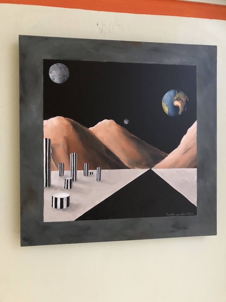 Original Surrealism Outer Space Painting by Robert van den Herik