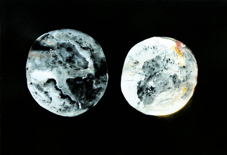 Original Figurative Outer Space Drawing by Sylvie Ringer