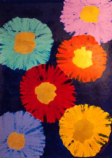 Print of Abstract Floral Paintings by Izabella Dziekiewicz