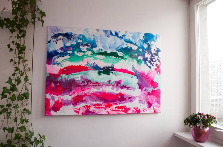 Original Fine Art Abstract Painting by Izabella Dziekiewicz