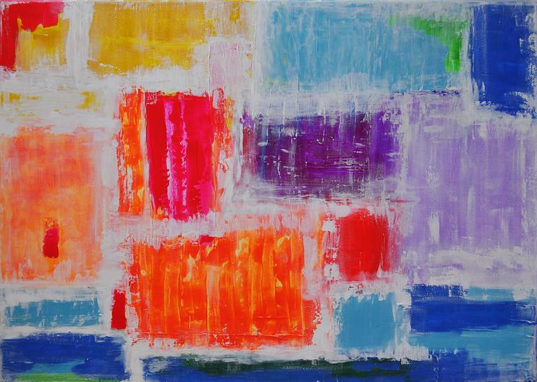 Original Fine Art Abstract Painting by Izabella Dziekiewicz