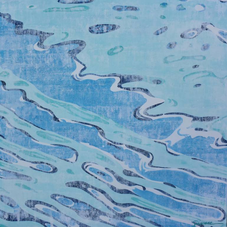 Print of Abstract Ocean Painting by Julie Siracusa